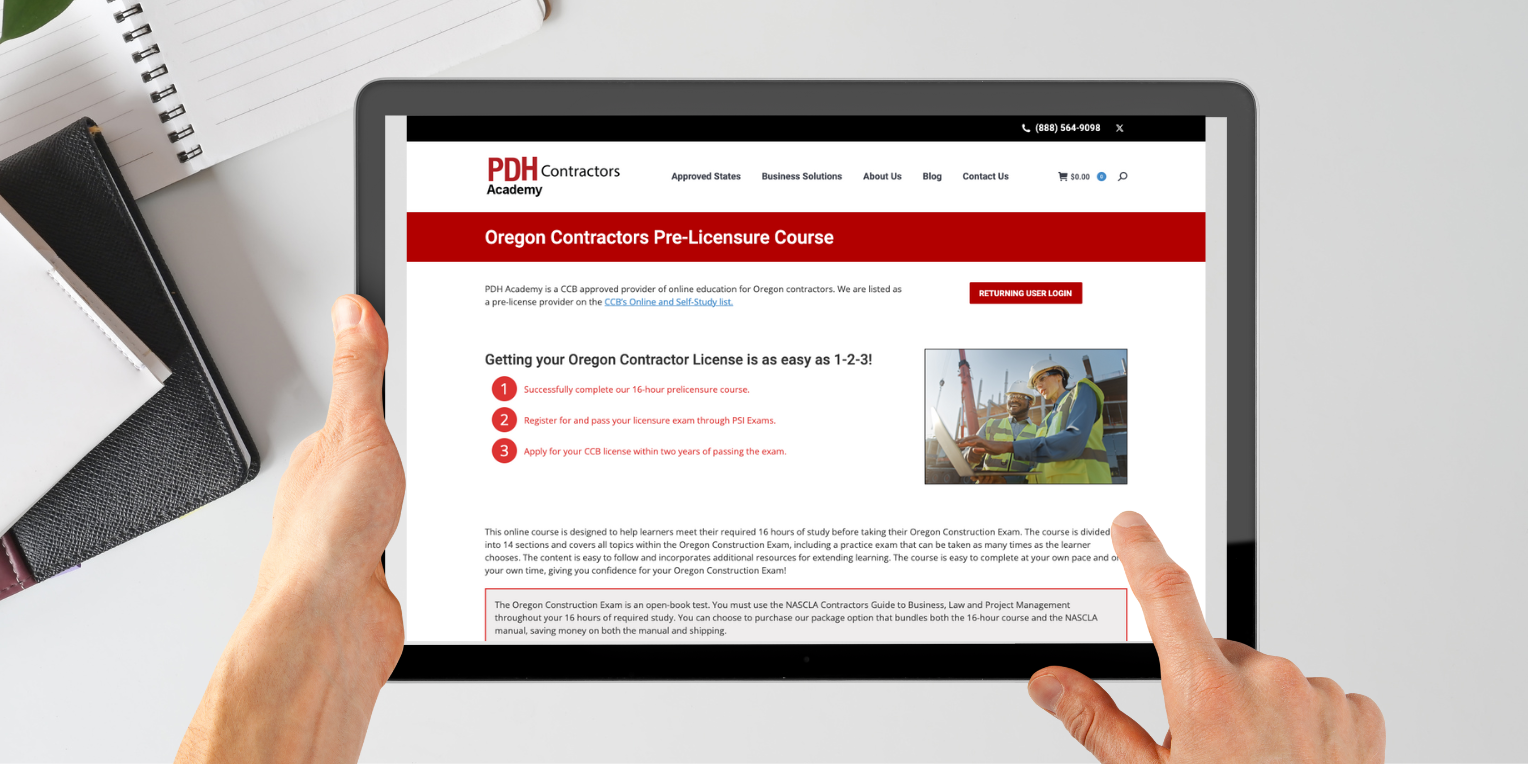 Oregon Contractor Prelicensure Course